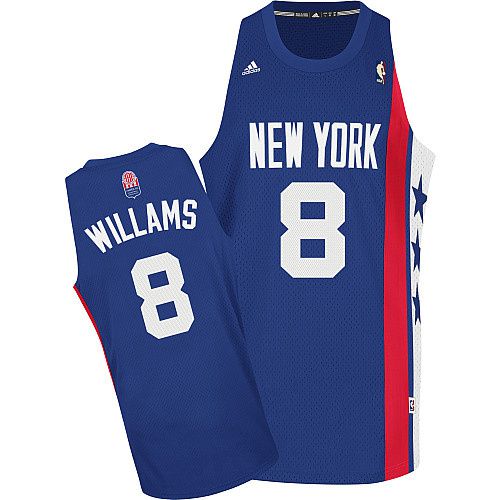 Men Brooklyn Nets 8 Deron Williams Blue ABA Hardwood Classic Stitched NBA Jersey